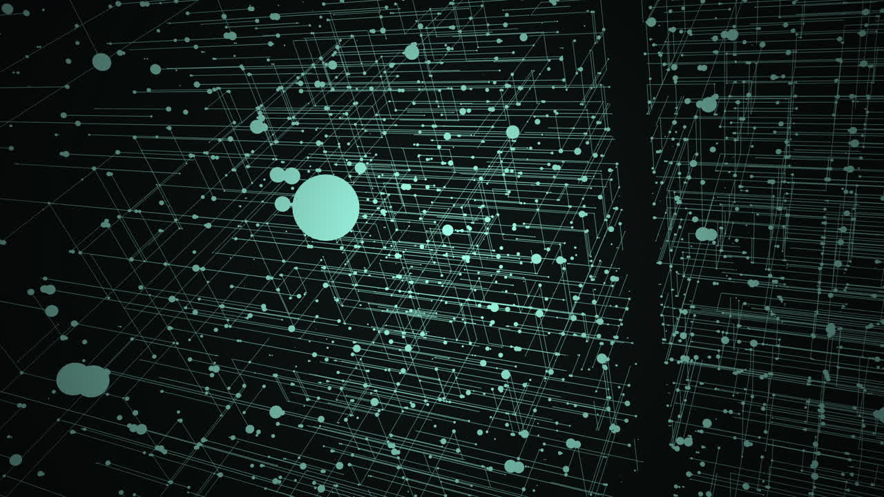 3D digital data grid matrix on dynamic tech network interface overlay