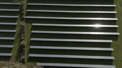 solar panel farm birds-eye-view aerial overhead uk england