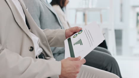 hands, document and data for a meeting