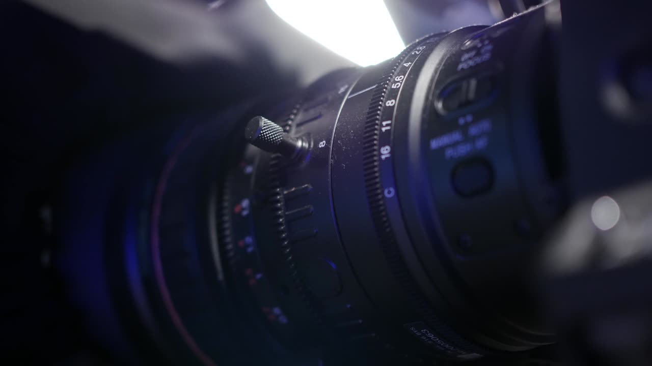 câmara e lente zoom, foto close-up, close-up de câmera de vídeo profissional