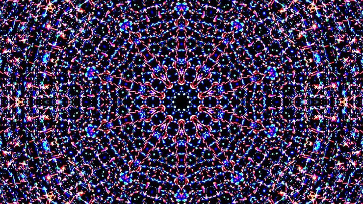 Beautiful abstract kaleidoscope that shines, a radiant light that regulates the subtle movements