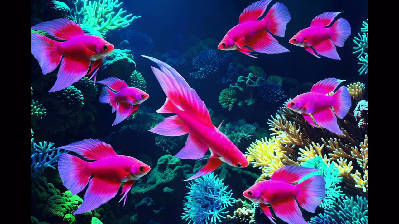 Vibrant Pink Fish in a Coral Reef Aquarium
