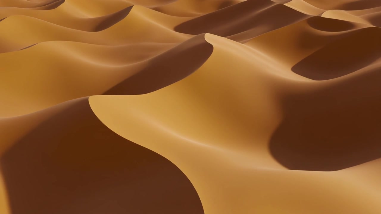 Animazione 3D astratta di dune di sabbia dorate ondulate
