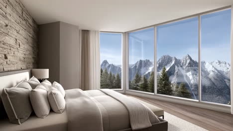 bedroom with stunning mountain view