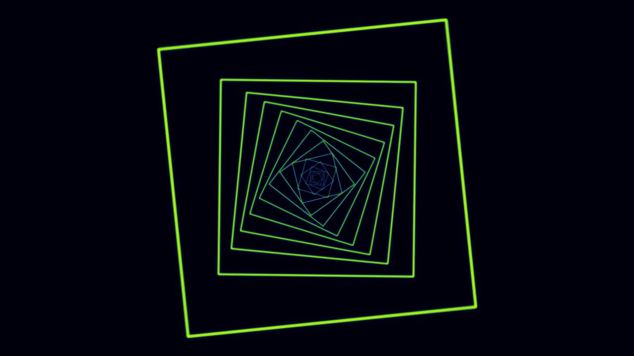 patrón geométrico abstracto con líneas verdes sobre fondo negro