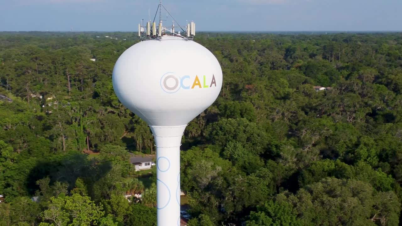 Water Tower Above Ocala, Florida Drone Video