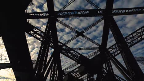 harbour bridge construction view from bus