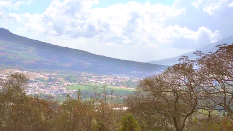 Valley-of-antigua-guatemala-with-volcano-slopes-and-trees