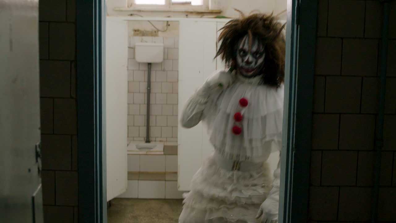 Clown with a toy mallet