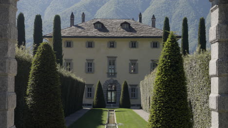 elegant italian villa with formal gardens