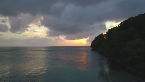 aerial view of cliff shoreline at san andres, colombia, caribbean sea