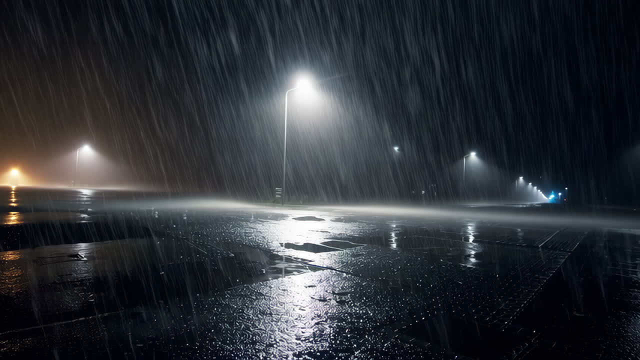 regnfuld nat på gaden