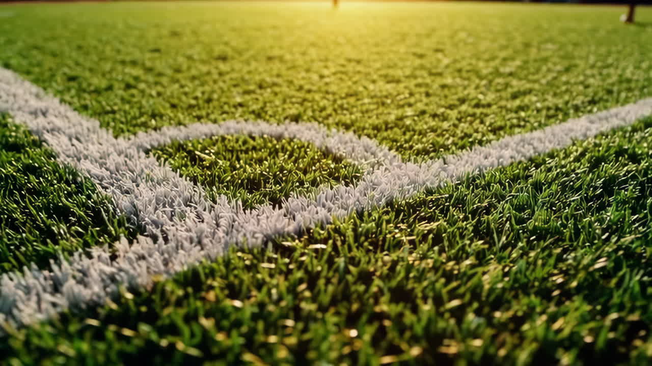Close-up view of a corner of a soccer field