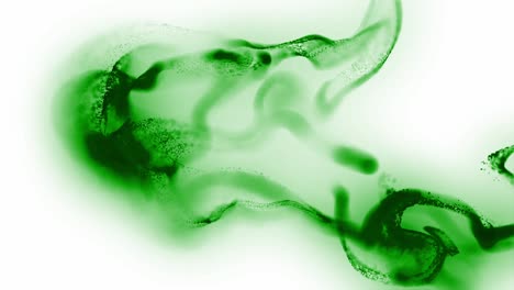 green ink or other fluid cloud spreading on white surface