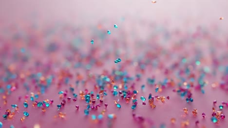 aquamarine, morganite and rubellite on pink background