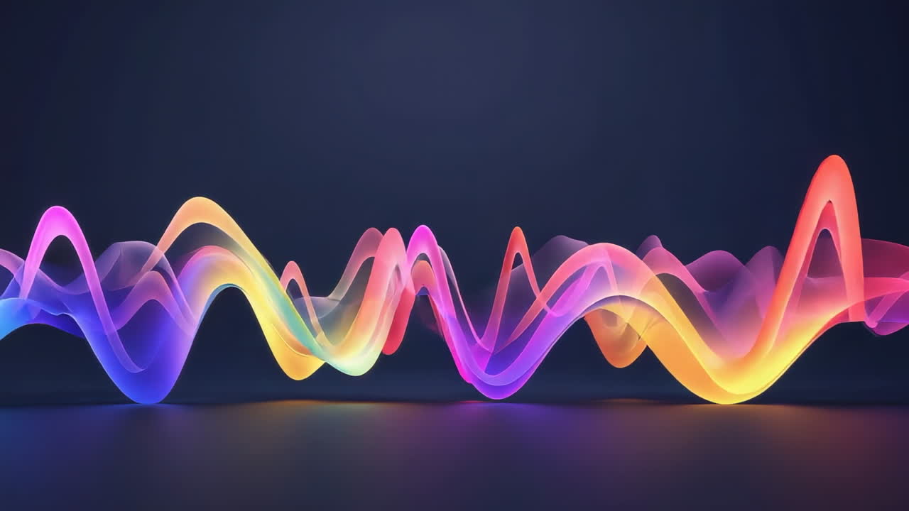 Colorful Abstract Sound Waves on Dark Background