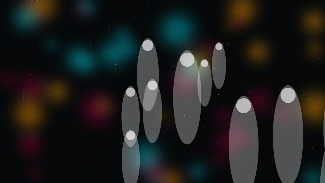 Abstract Motion Graphics with Floating Glowing Ovals and Bokeh Background