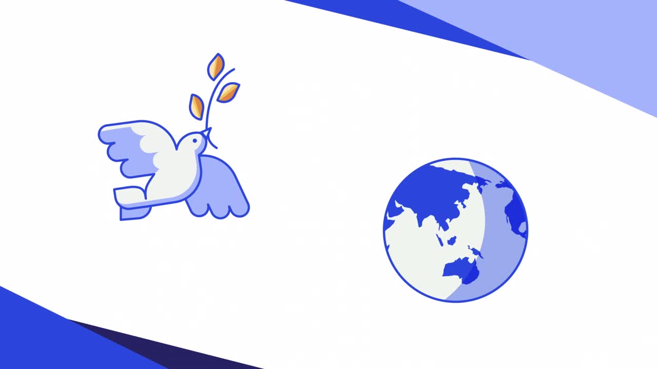 평화의 상징으로 지구와 비둘기의 4k 비디오