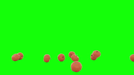 3d-orange-pumpkins-falling-on-chroma-key-green-screen