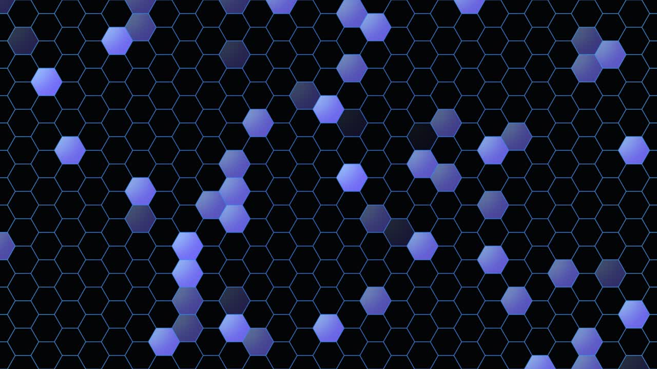 그라디언트 검은색과 파란색 작은 기하학적 육각형