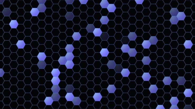 Kleiner geometrischer Sechseck-Farbverlauf in Schwarz und Blau