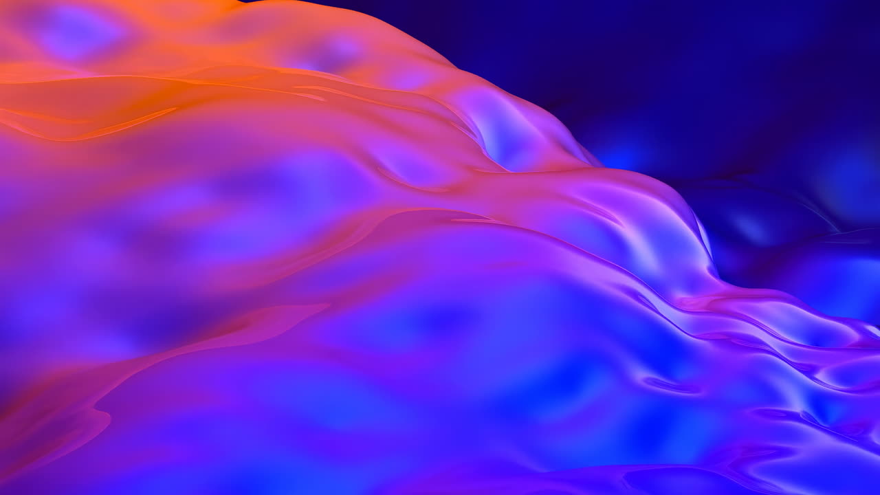 Vibrant Abstract Fluid Waves Undulating in Orange, Purple, and Blue