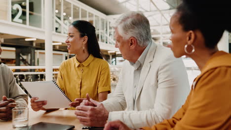 business people, meeting and planning documents