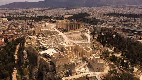 Drohnenaufnahmen-Der-Stadt-Und-Der-Akropolis-Von-Athen