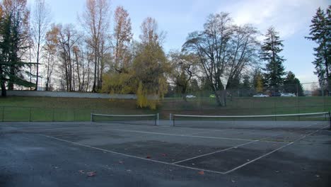 Empty Recreational Yard By The Road With Traffic