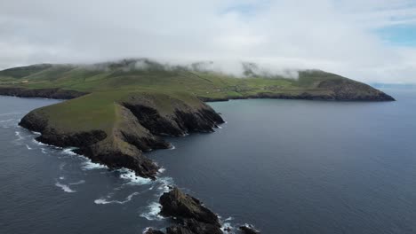 dunmore head dingle peninsula ireland pull back reveal drone aerial