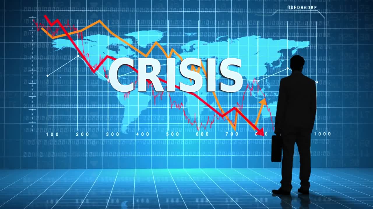 グローバルビジネスインターフェースの前でビジネスマン