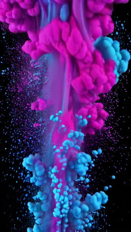 pink and blue ink explosion