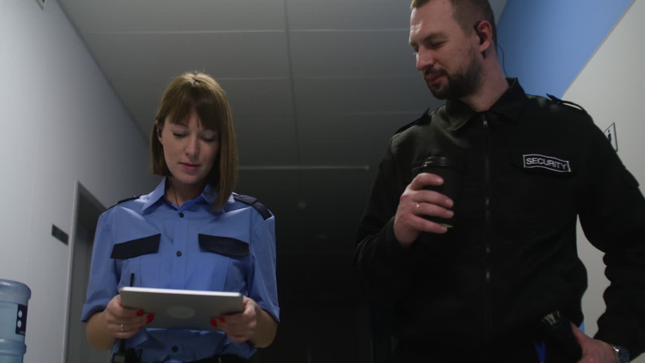 Team in uniform working on the corridor