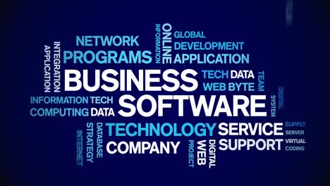 4k business software animated tag word cloud,text animation seamless loop.