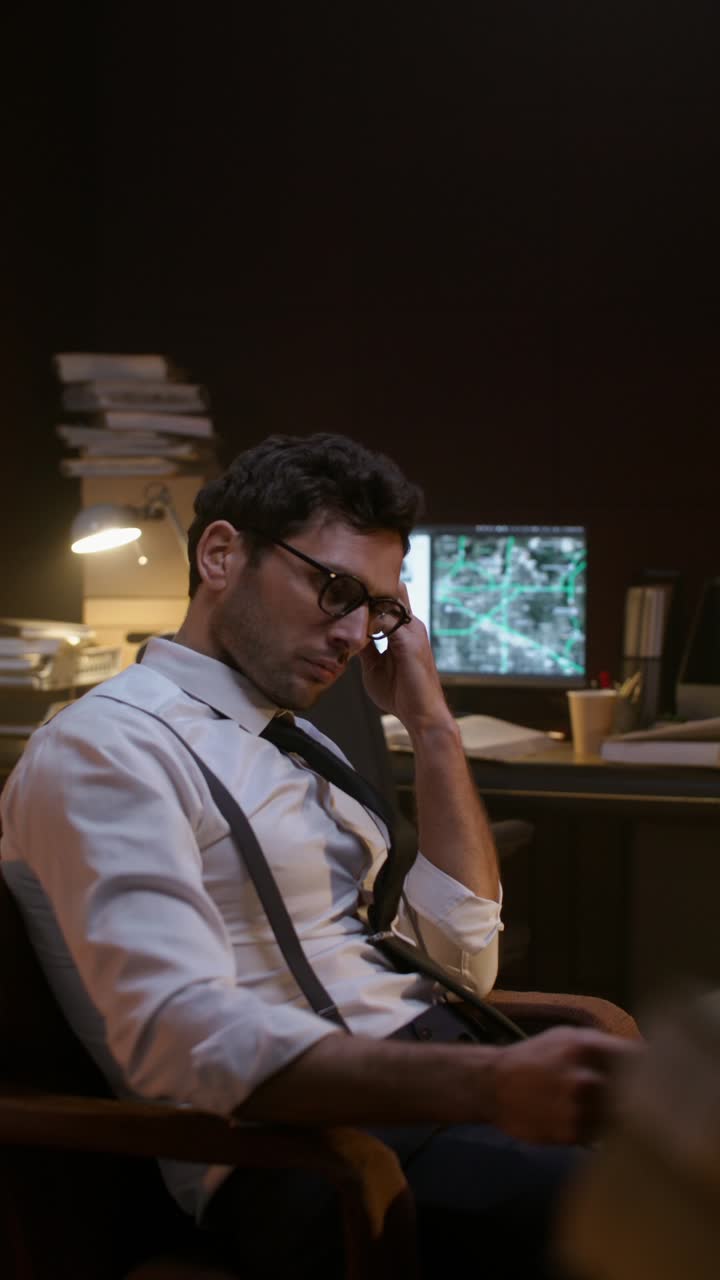 Businessman Working Late Night