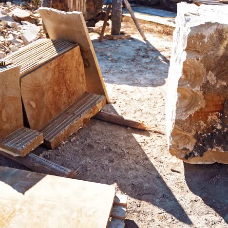 forklift loading marble