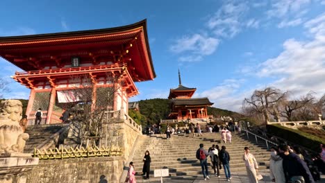 visitors exploring a traditional japanese temple