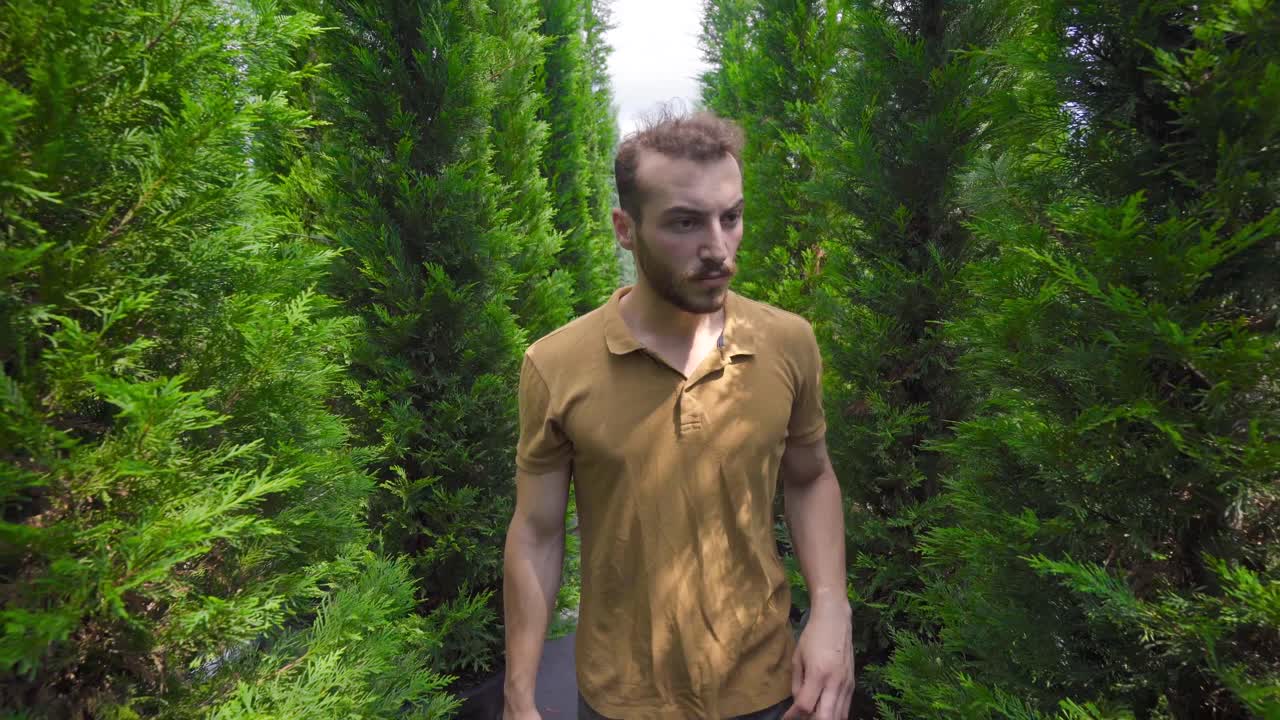 온실에서 물방울 관개 시스템.