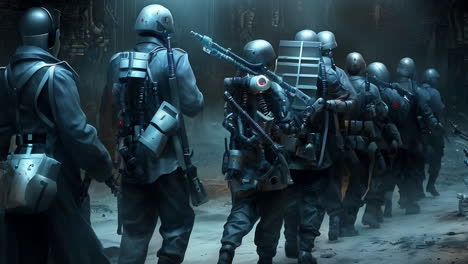 Futuristic Military in a Ruined City