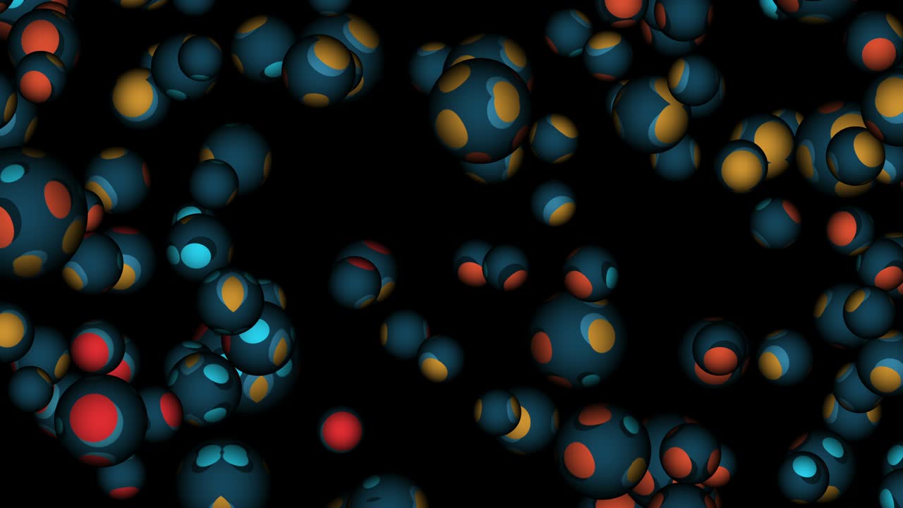 Active rotating multi-colored balls.