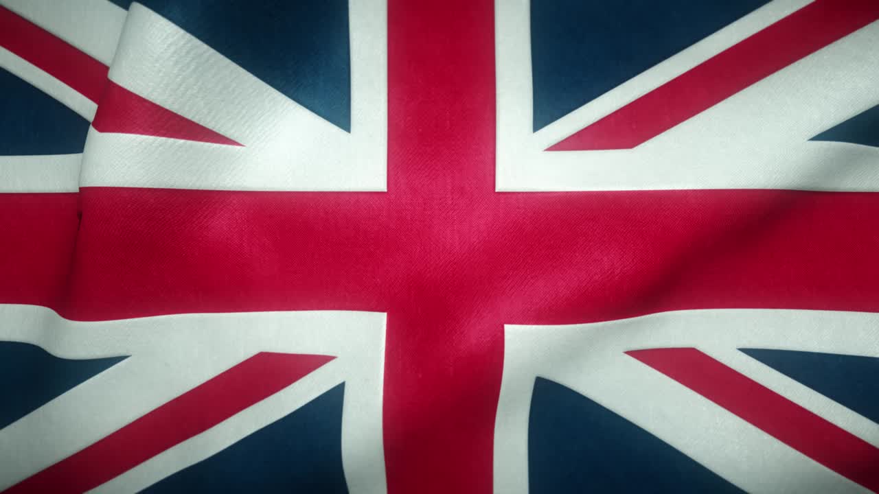 bandeira do reino unido a agitar-se no vento