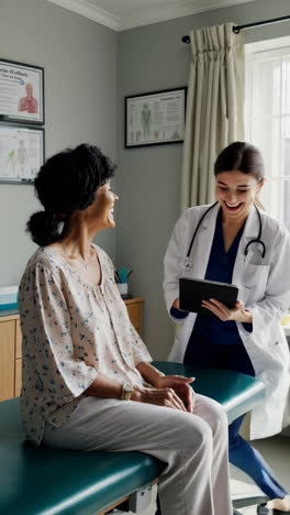 engaged doctor and patient during a clinic visit