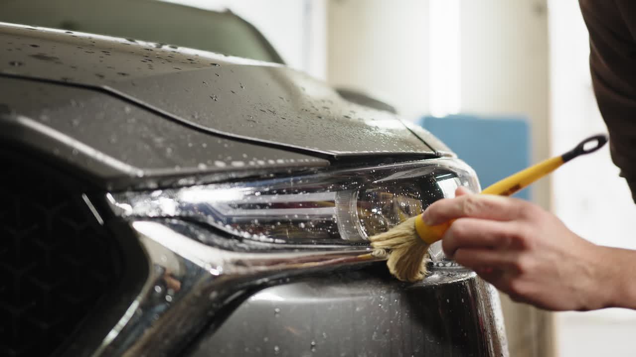 detalles de automóviles - limpieza de faros