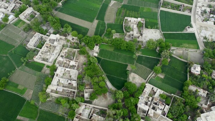una mirada de arriba hacia abajo en las casas de barro