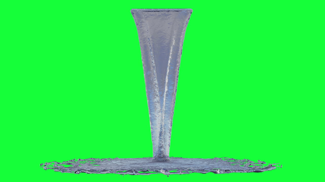 Water Flowing on Green Screen