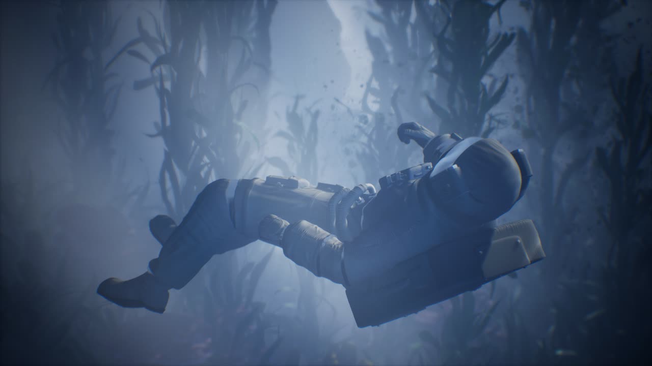 우주인 우주인 바다에서