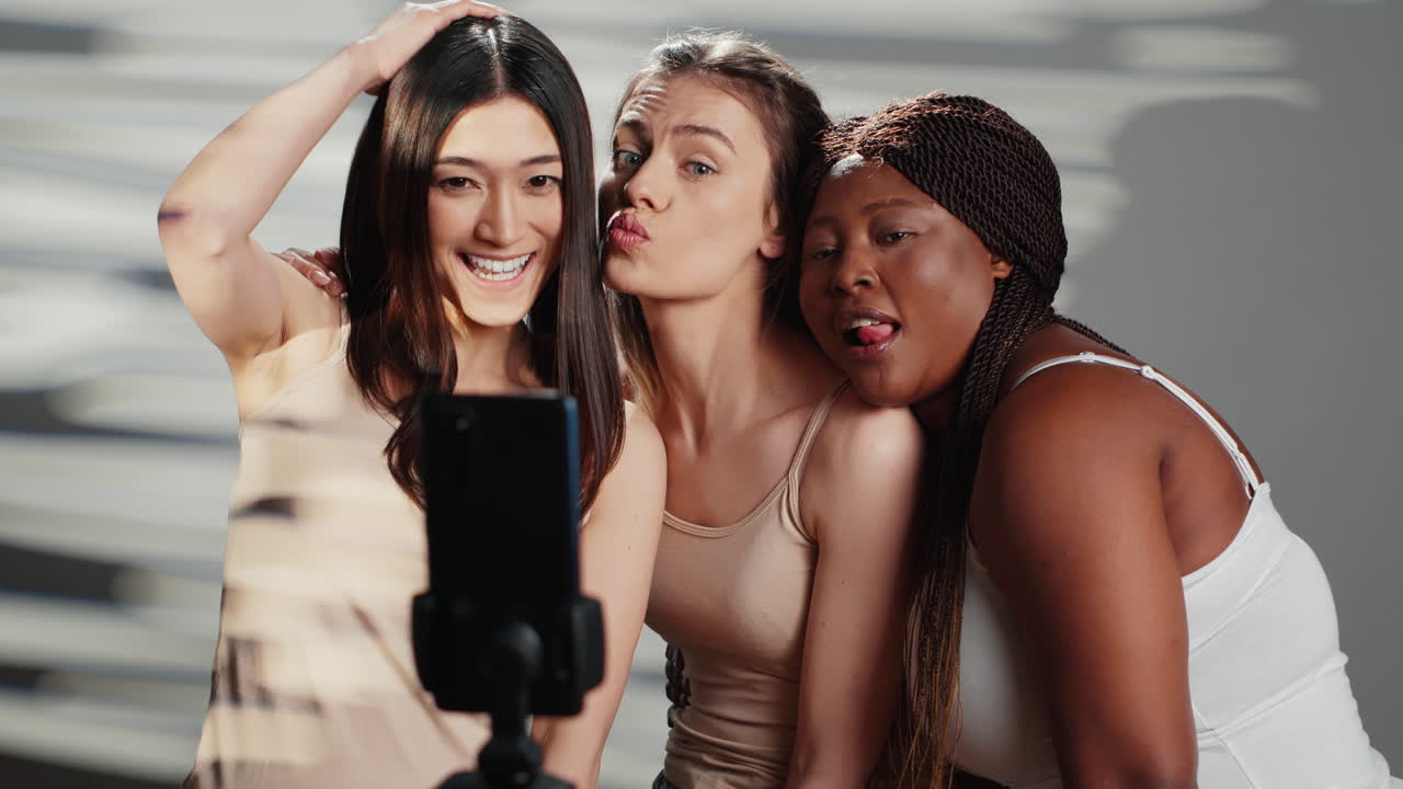 Group of diverse women taking a selfie