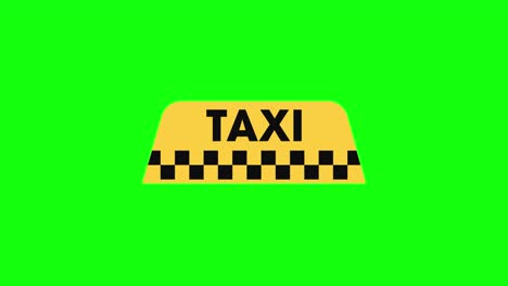 color taxi cab icon logo flat signboard 10 animations green screen taximeter chroma key