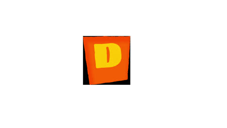 capital letter d in orange