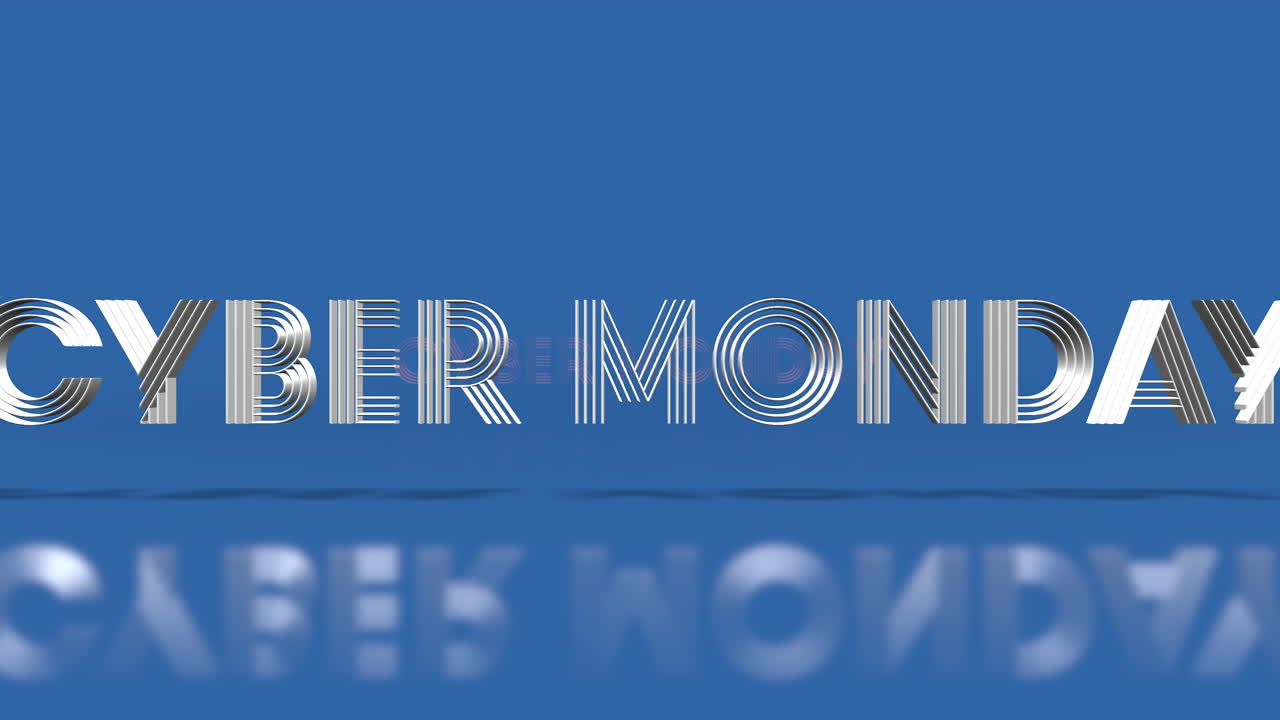 texto rodante del lunes cibernético en degradado azul 2